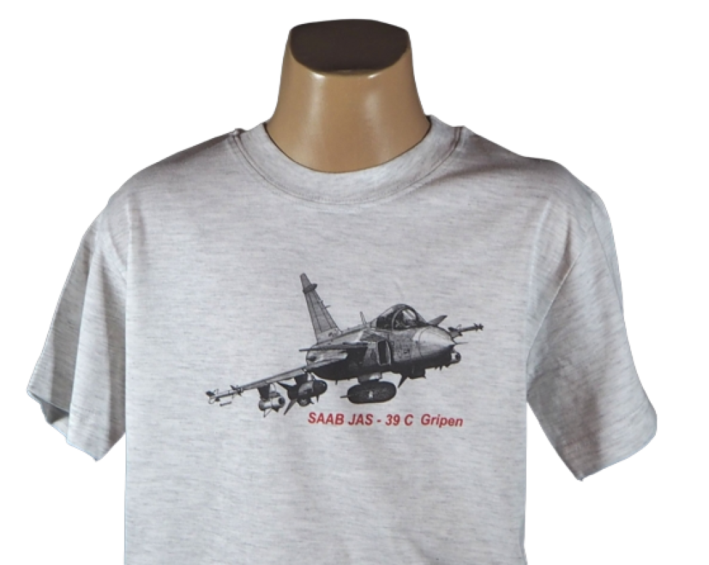 TDL 04 Tričko dětské s motivem JAS 39 Gripen, barva šedý melír