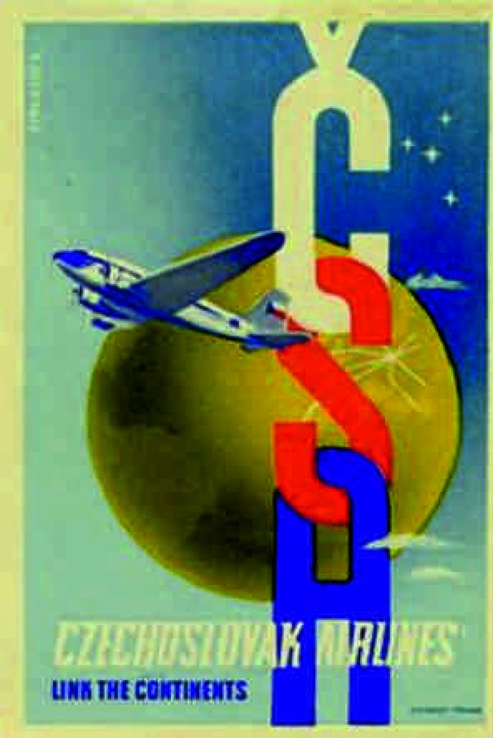 MGD 11 Magnetka hliníková s motivem Československé aerolinie
