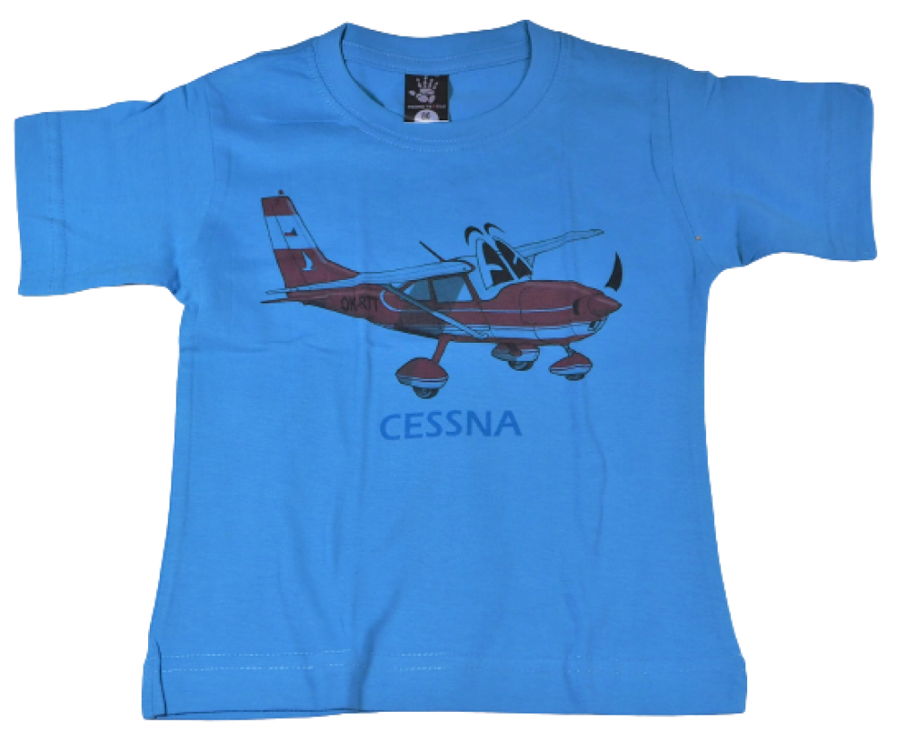 TDL 15 Tričko dětské kreba letadla Cessna 172 barva světle modrá
