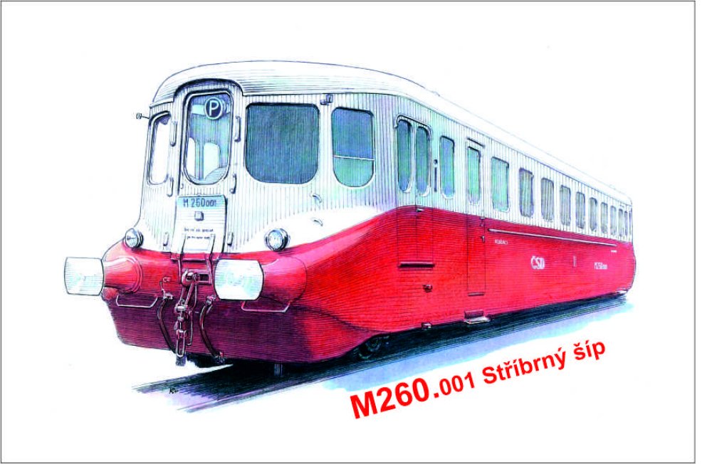 MGV 17 Hliníková magnetka s motivem motorové lokomotivy Stříbrný šíp