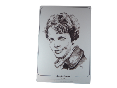 TOP 005 Hliníkový poster - portrét Amelia Earhart