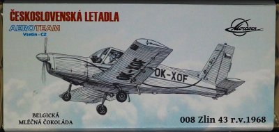 CSH 008 Čokoláda sběratelská s motivem letounu Zlin Z-43.