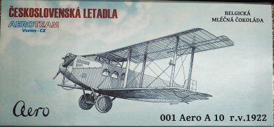 CZH 001 Čokoláda sběratelská s motivem Aero A 10