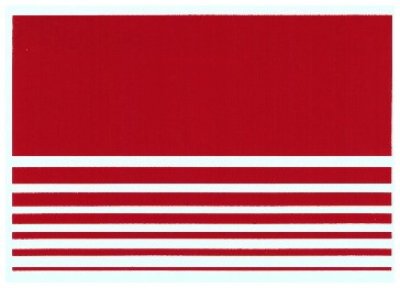 042 Obtiskový arch - barevné pruhy různé šíře - barva červená