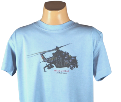 TDL 10 Tričko dětské s motivem vrtulníku Mi-24 Hind barva světle modrá