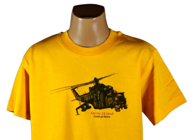 TDL 12 Tričko dětské s motivem vrtulníku Mi-24 Hind barva žlutá