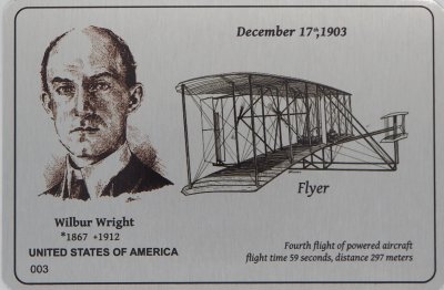 Postcard hliník - Wilbur Wright