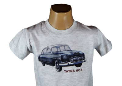 TD 04 Tričko dětské s motivem TATRA 603 barva šedý melír