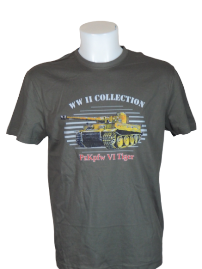 TBT 03 Tričko s motivem německého tanku Tiger barva šedá břidlice